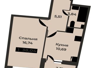 Продажа однокомнатной квартиры, 38.04 м2, Мурино, проспект Авиаторов Балтики, 29к2, ЖК Авиатор