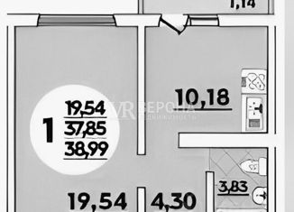 Продажа однокомнатной квартиры, 38 м2, Краснодар, проспект имени писателя Знаменского, 25/1, микрорайон Почтовый