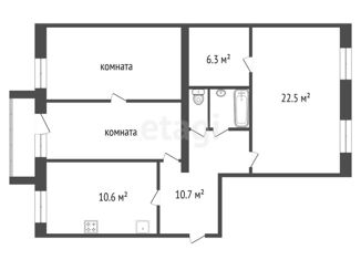 Продается 3-ком. квартира, 80.7 м2, Красноярск, улица Водянникова, 2Б, Центральный район