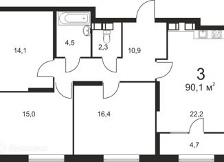 Продам 3-комнатную квартиру, 89.9 м2, Нижний Новгород, улица Маковского, 25, улица Маковского