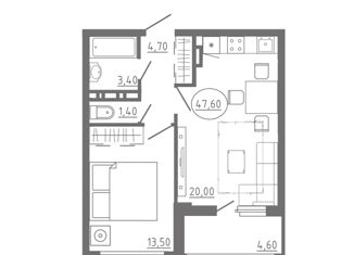 Продам 1-ком. квартиру, 47.6 м2, Орловская область, Раздольная улица, 29