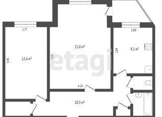 2-комнатная квартира на продажу, 59 м2, Тюменская область, Пионерская улица, 5