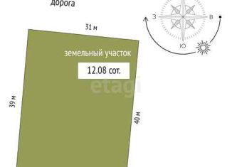 Земельный участок на продажу, 12.1 сот., деревня Есаулова, Весенняя улица