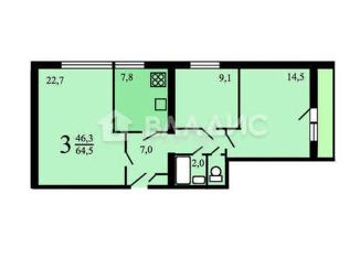 Продажа трехкомнатной квартиры, 65 м2, Москва, Малая Филёвская улица, 8к4, Малая Филёвская улица