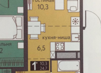 Квартира на продажу студия, 25 м2, Пермь, Сапфирная улица, 15, ЖК Погода