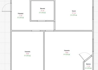 Продается двухкомнатная квартира, 58 м2, посёлок Российский, улица Бигдая, 8