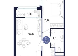 Продаю двухкомнатную квартиру, 44.83 м2, Тульская область