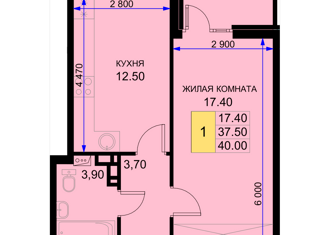 Продается однокомнатная квартира, 40 м2, поселок Южный, Дозорная улица, 3к5