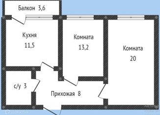 Продам 2-ком. квартиру, 55.4 м2, Краснодар, улица Димитрова, 202, улица Димитрова