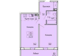 Продается 1-комнатная квартира, 44.9 м2, Киров, улица Тимирязева, 7, ЖК Тимирязев