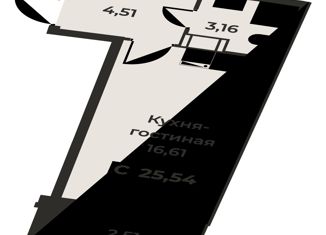 Продаю квартиру студию, 25.54 м2, Мурино, ЖК Авиатор, проспект Авиаторов Балтики, 29к2