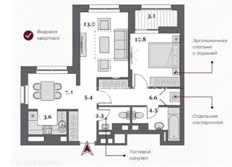 Продажа 2-комнатной квартиры, 53.1 м2, Новосибирская область, Красный проспект, 218