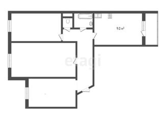 Продается трехкомнатная квартира, 66 м2, Тюмень, Калининский округ, улица Николая Чаплина, 121