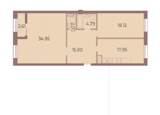 Продается двухкомнатная квартира, 95.1 м2, Санкт-Петербург, Петровский проспект, 9, метро Крестовский остров