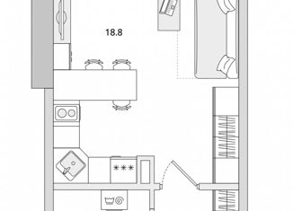Продам квартиру студию, 28.18 м2, Санкт-Петербург, Волковский проспект, 6, метро Волковская