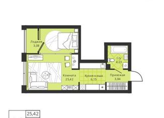 Продаю квартиру студию, 39.8 м2, коттеджный посёлок Горки Академпарка, улица Тесла, 20