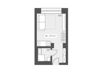 Продам однокомнатную квартиру, 17.2 м2, Москва, Ленинский проспект, 158, метро Тропарёво