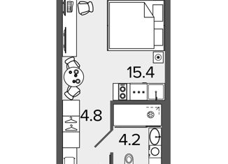 Продаю квартиру студию, 24.4 м2, Санкт-Петербург, Московский проспект, 103, метро Московские ворота