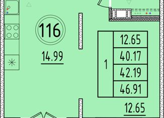 Однокомнатная квартира на продажу, 40.17 м2, Санкт-Петербург, Образцовая улица, 6к2