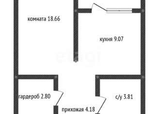 Однокомнатная квартира на продажу, 38.5 м2, Краснодар, Пермский переулок, 24