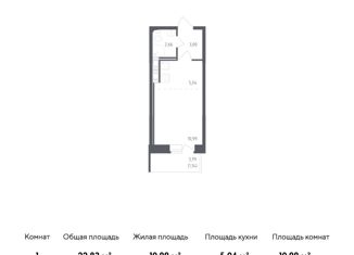 Квартира на продажу студия, 22.83 м2, Колпино, жилой комплекс Новое Колпино, к34, ЖК Новое Колпино