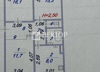 Продам трехкомнатную квартиру, 62 м2, Ивановская область, улица 70 лет Октября, 2