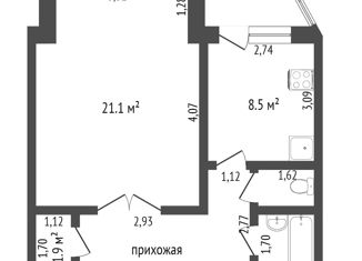 Продажа однокомнатной квартиры, 44.2 м2, Тюменская область, 12-й микрорайон, 28