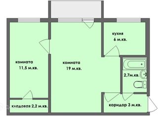 Двухкомнатная квартира на продажу, 42 м2, Екатеринбург, улица Лётчиков, 10, улица Лётчиков