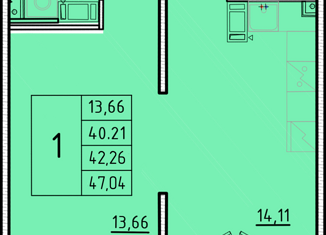 Продам однокомнатную квартиру, 40.21 м2, Санкт-Петербург, Образцовая улица, 6к2