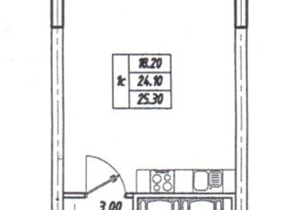 Продается квартира студия, 25.3 м2, посёлок Шушары, Новгородский проспект, 4с1, ЖК Знание