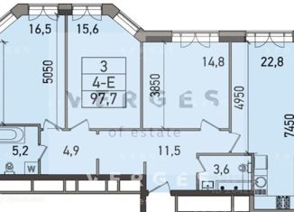 Трехкомнатная квартира на продажу, 98 м2, Москва, Нежинская улица, 5к2, ЖК Городские резиденции Спайрс