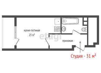 Квартира на продажу студия, 31 м2, Свердловская область, проспект Академика Сахарова, 83