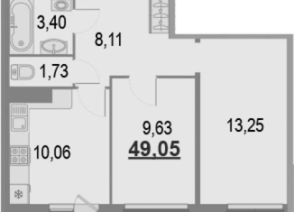 Продается двухкомнатная квартира, 49 м2, Кудрово, проспект Строителей, 16, ЖК Геометрия