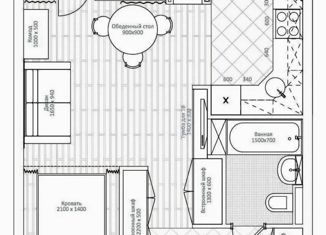 Однокомнатная квартира на продажу, 33 м2, посёлок Ясная Поляна, Спортивная улица, 29