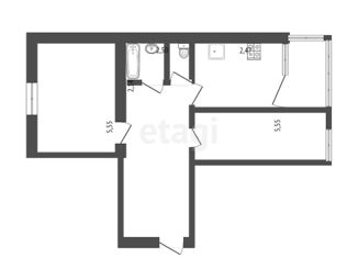 Продаю 2-ком. квартиру, 57 м2, Симферополь, улица Фрунзе, 16А