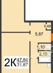 Сдаю 2-комнатную квартиру, 46.8 м2, Нижегородская область, проспект Циолковского, 77Б