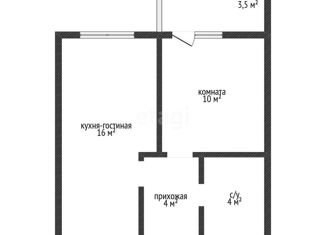 1-комнатная квартира на продажу, 33.1 м2, Краснодар, улица имени Героя Ростовского, 8к1