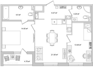 2-ком. квартира на продажу, 71.25 м2, Санкт-Петербург, Белоостровская улица, 10к1, метро Лесная