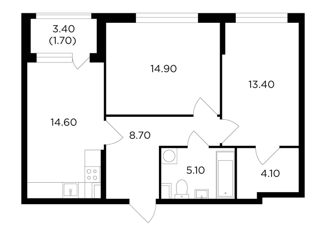 2-комнатная квартира на продажу, 62.5 м2, Мытищи, ЖК Новое Медведково