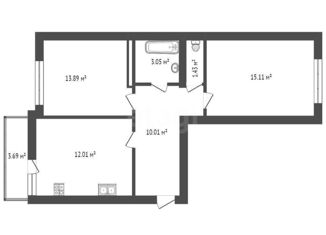 Продам 2-ком. квартиру, 55 м2, Тюмень, улица Александра Протозанова, 12к1