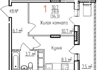 Однокомнатная квартира на продажу, 32.55 м2, Владимир, Добросельская улица, 184А, Фрунзенский район