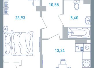 Продаю 1-ком. квартиру, 53.7 м2, Ярославль, ЖК Ярославль Сити