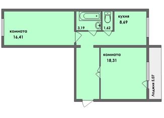 Двухкомнатная квартира на продажу, 57 м2, Челябинск, Прохладная улица, 1, ЖК На Агалакова