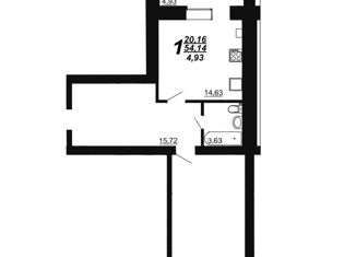 Продаю 1-комнатную квартиру, 54 м2, Рыбное, Берёзовая улица, 8