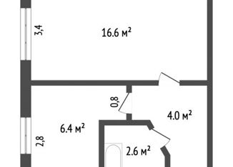 Продам 1-ком. квартиру, 30 м2, Нефтеюганск, 8-й микрорайон, 16