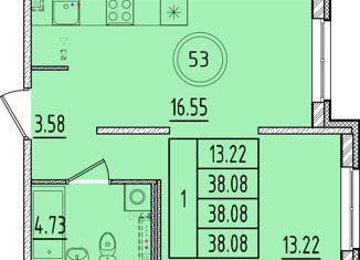 Продам однокомнатную квартиру, 38.08 м2, Санкт-Петербург, Образцовая улица, 6к1