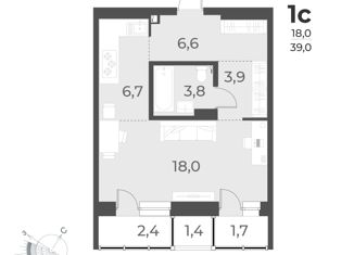 Продаю квартиру студию, 39 м2, Новосибирск, улица Аэропорт, 49/1, Заельцовский район