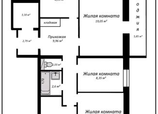 Продается четырехкомнатная квартира, 70.6 м2, Ульяновск, улица Карбышева, 37, Заволжский район
