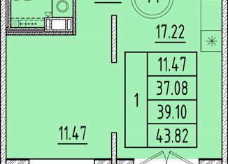 Продаю 1-комнатную квартиру, 37.08 м2, посёлок Шушары, Образцовая улица, 6к3