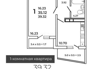 Продам однокомнатную квартиру, 35.2 м2, Краснодар, Севастопольская улица, 6/1, Севастопольская улица